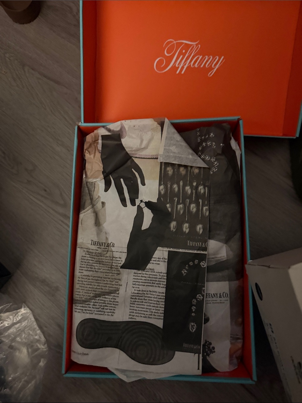 Tiffany & Co. Blue Box with Orange Interior and Branded Tissue